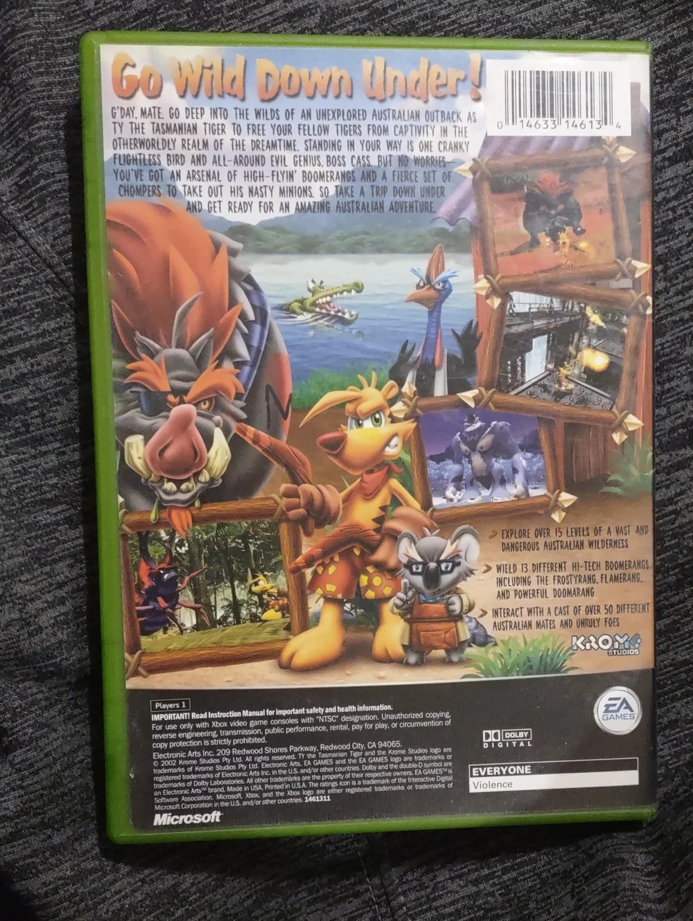 TY the Tasmanian Tiger 2002 XBox (Green Case, Colorful Cover)